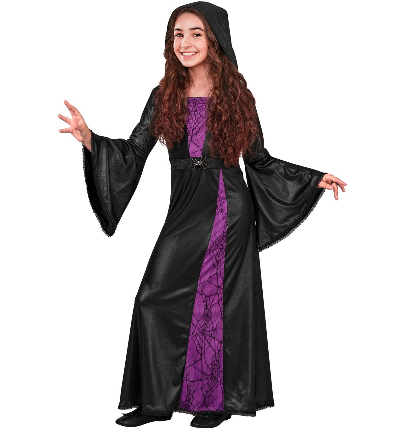 Widmann S.r.l. Hexen-Kostüm Hexe „Lamia“ Kostüm für Mädchen, 2-tlg., Schwarz