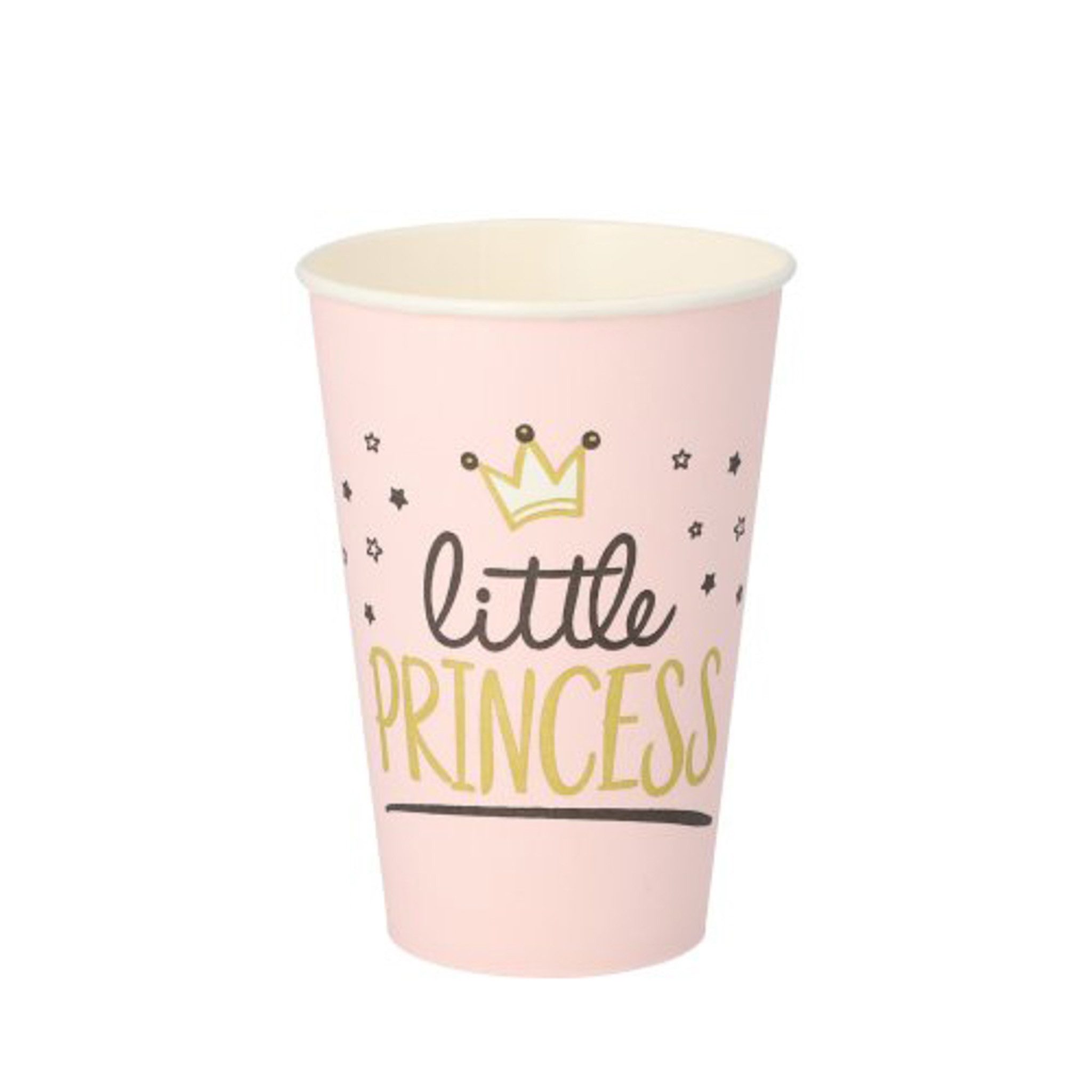 PAPSTAR Becher, Papier, Pappbecher 200ml mit Little Princess Motiv 10er Set Zartrosa