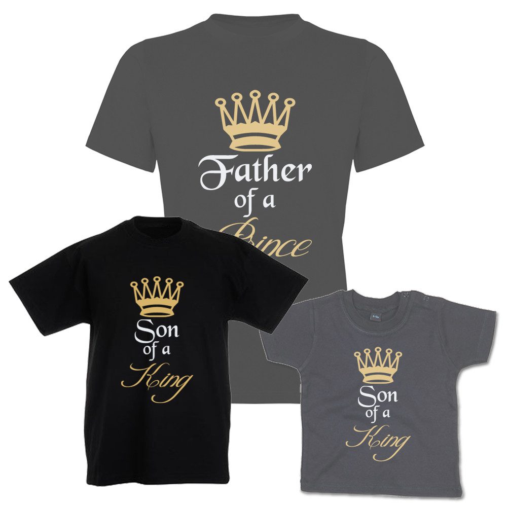 G-graphics T-Shirt Father of a Prince & Son of a King (Familienset, Einzelteile zum selbst zusammenstellen) Kinder- & Erwachsenen-T-Shirt-Set mit Frontprint