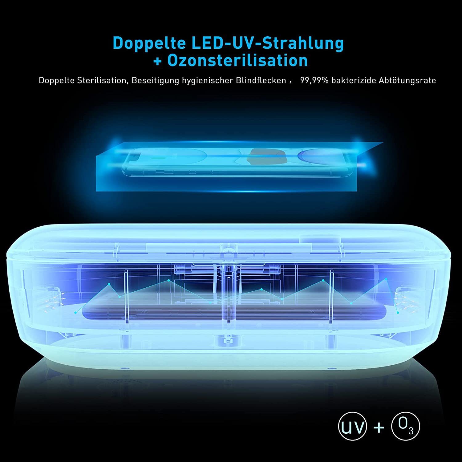 Tragbare Maschinen-Führungsschienen UV-Desinfektions-Sterilisationsbox DEVIA