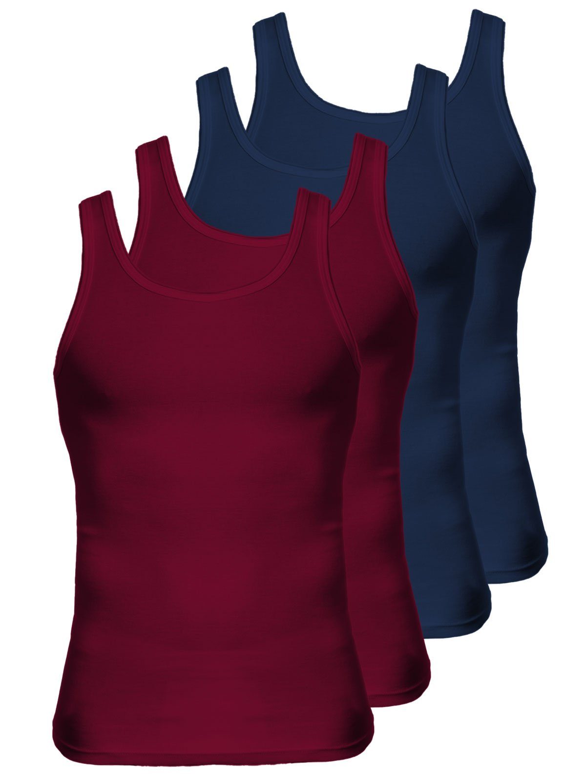 Outlet-Aufmerksamkeit KUMPF Achselhemd 4er Cotton - Herren 4-St) Unterhemd (Spar-Set, rubin navy Bio Sparpack
