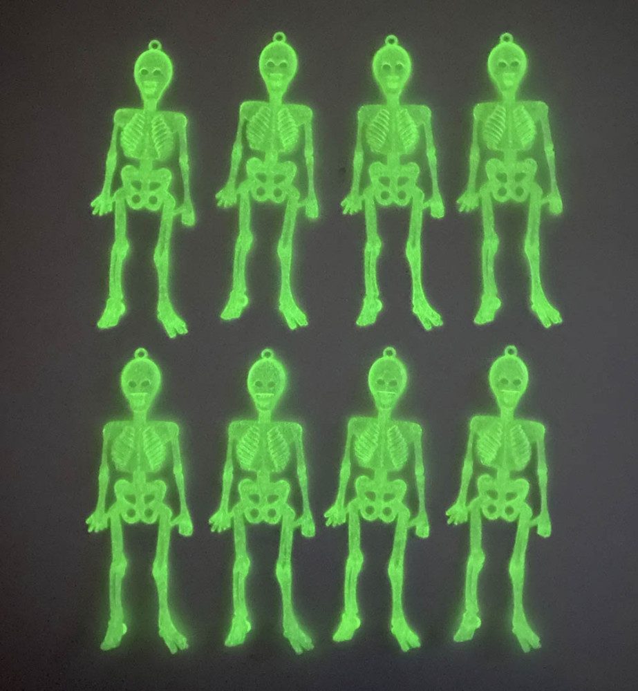 Fries Dekohänger XXL 8 Stück Deko Skelett Nachtleuchtend Halloween Karneval günstig online kaufen