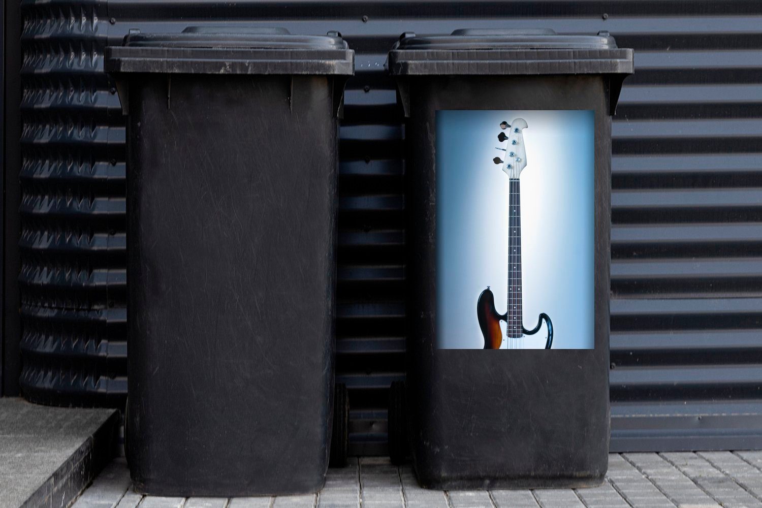 MuchoWow Wandsticker Die Saiten E-Gitarre Sticker, Abfalbehälter (1 einer Mülleimer-aufkleber, Container, St), Mülltonne