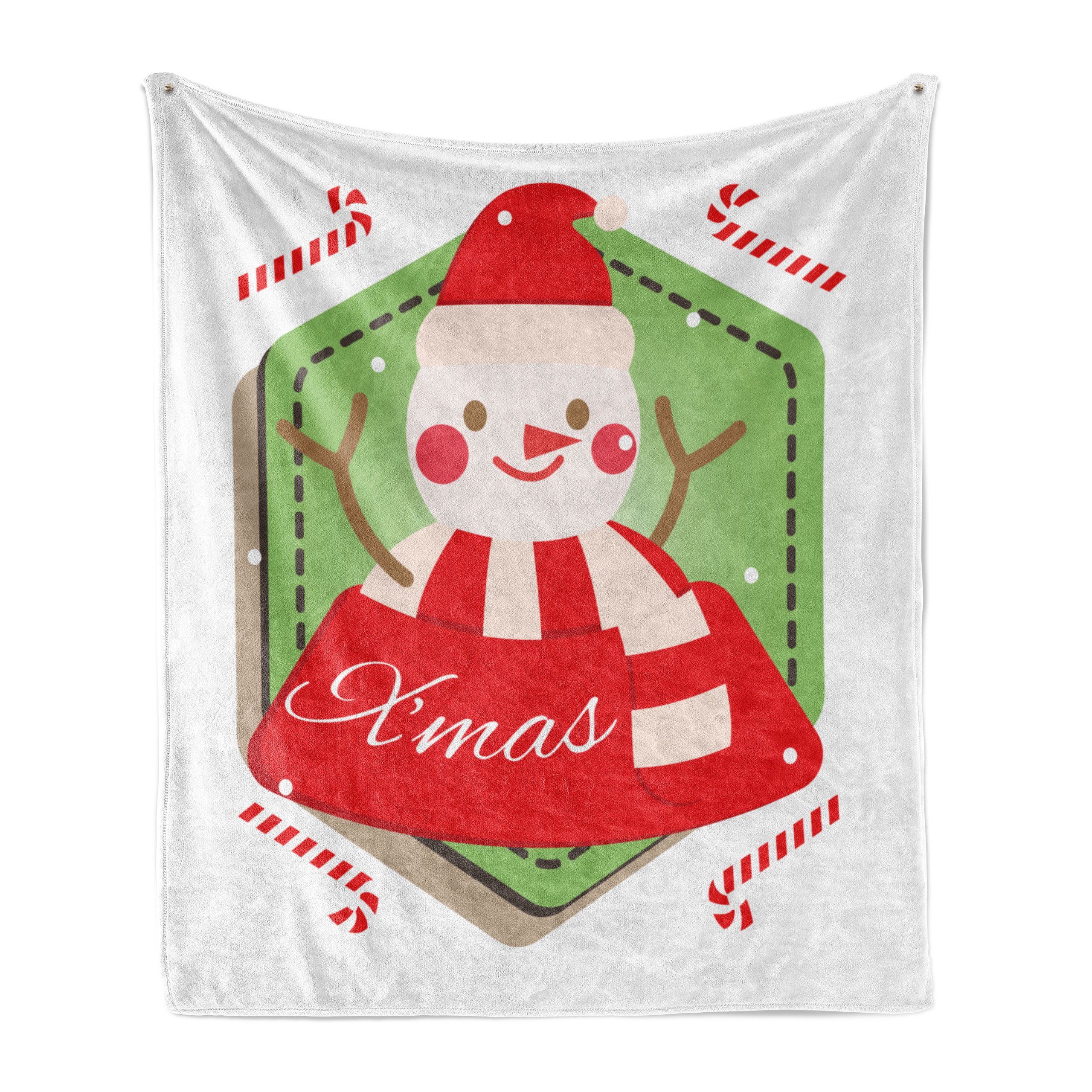 den Plüsch Candy Außenbereich, Innen- Weihnachten X'mas für Wohndecke und Snowman Gemütlicher Cane Abakuhaus,