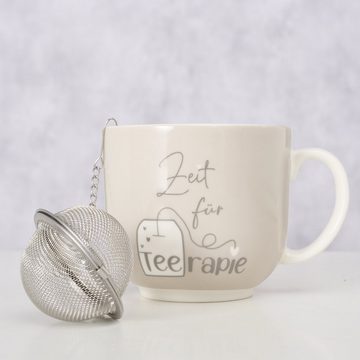 BOLTZE Teeglas Teebecher mit Sieb - Zeit für Teerapie