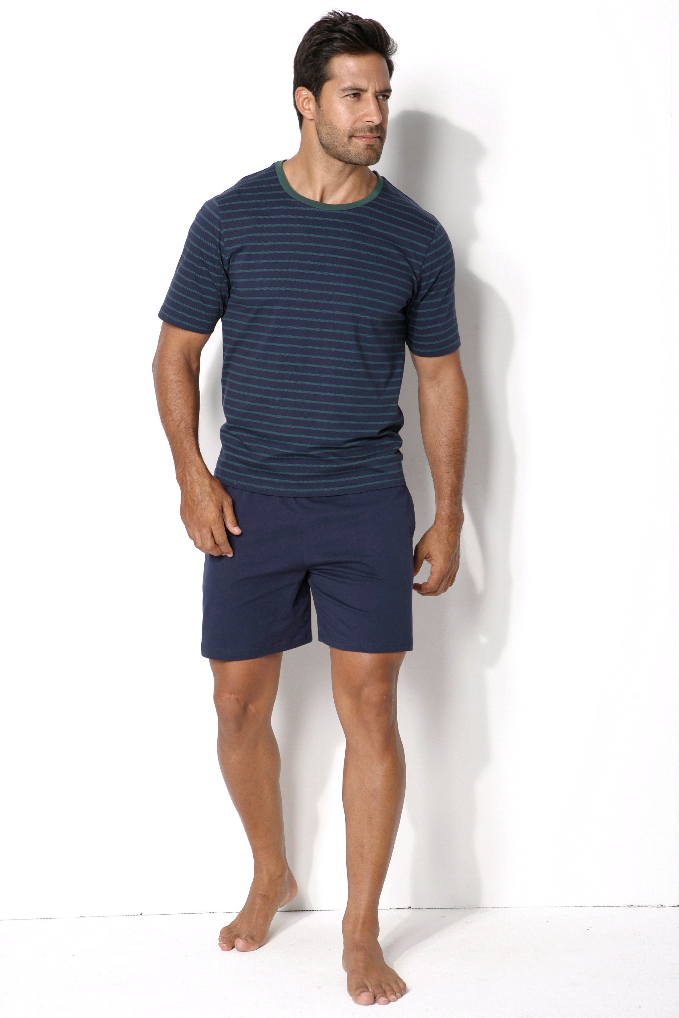 le jogger® Pyjama (4 tlg., 2 Stück) Schlafanzug im Streifendesign