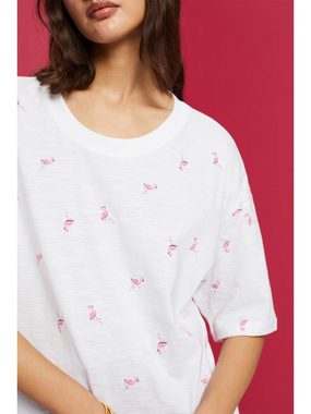 edc by Esprit T-Shirt T-Shirt mit Allover-Print, 100 % Baumwolle (1-tlg)