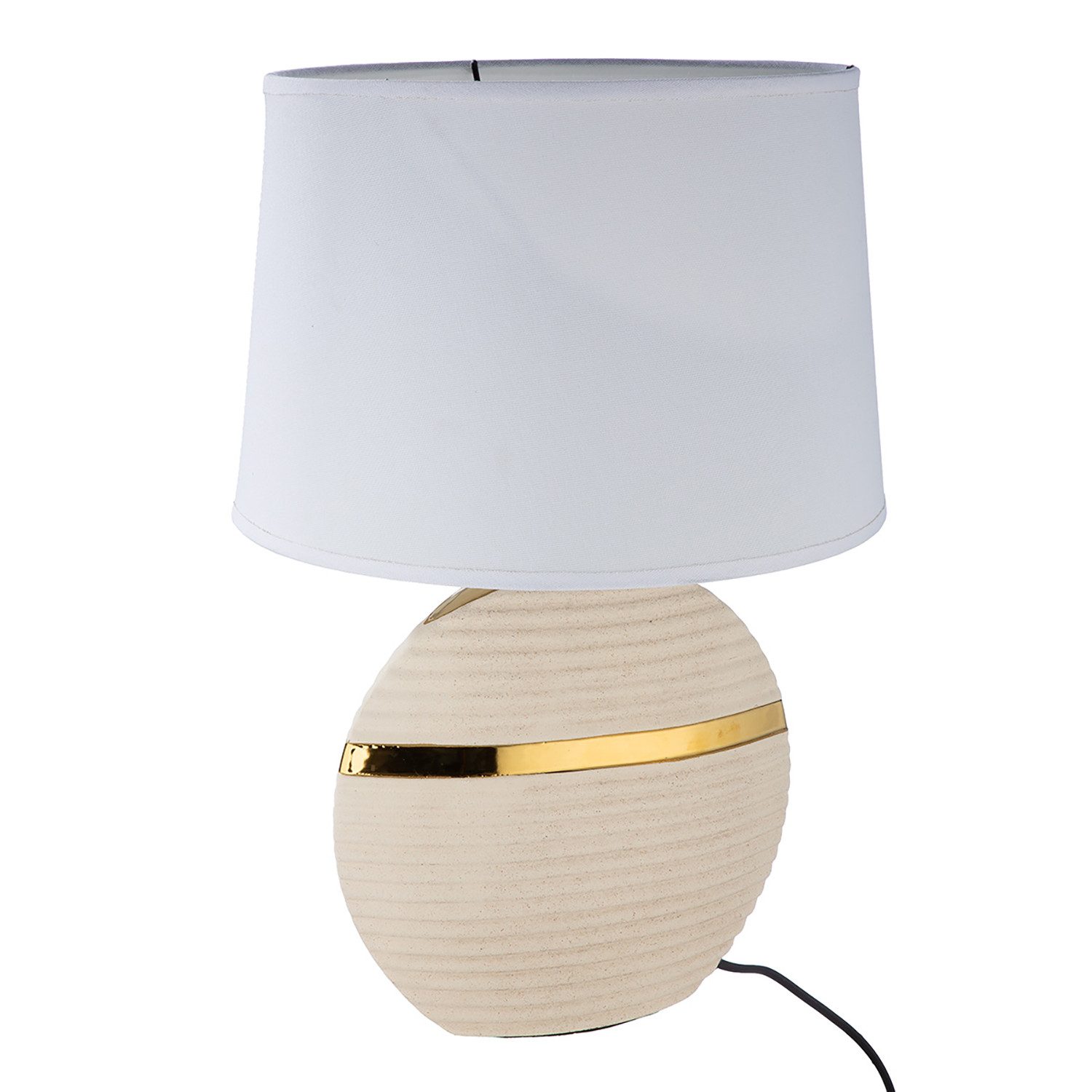 GILDE Tischleuchte DUNE Tischleuchte - beige, weiß - Keramik - Höhe 51cm x Ø 33cm - Lampe, Tischlampe - Schreibtischlampe - Nachttischlampe