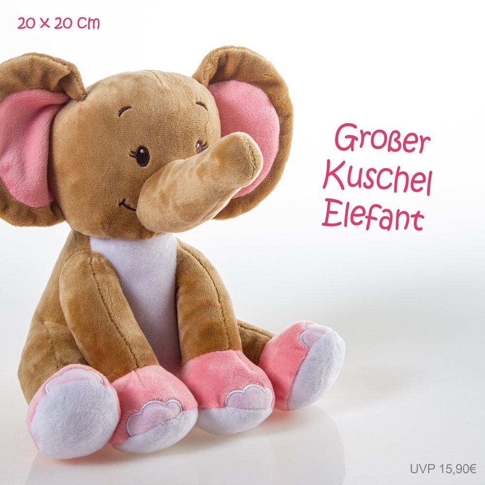 Timfanie Windeln Windeltorte, Kuschel Elefant, rosa, 0-8 Monate (Handgefertigtes Geschenk - In Folie gehüllt, mit Schleifen verziert, 28-St., 20x Pampers Premium, 1 Marken-Kuscheltier, wertige Accessoires), Das Perfekte Geschenk zur Geburt oder Babyparty.
