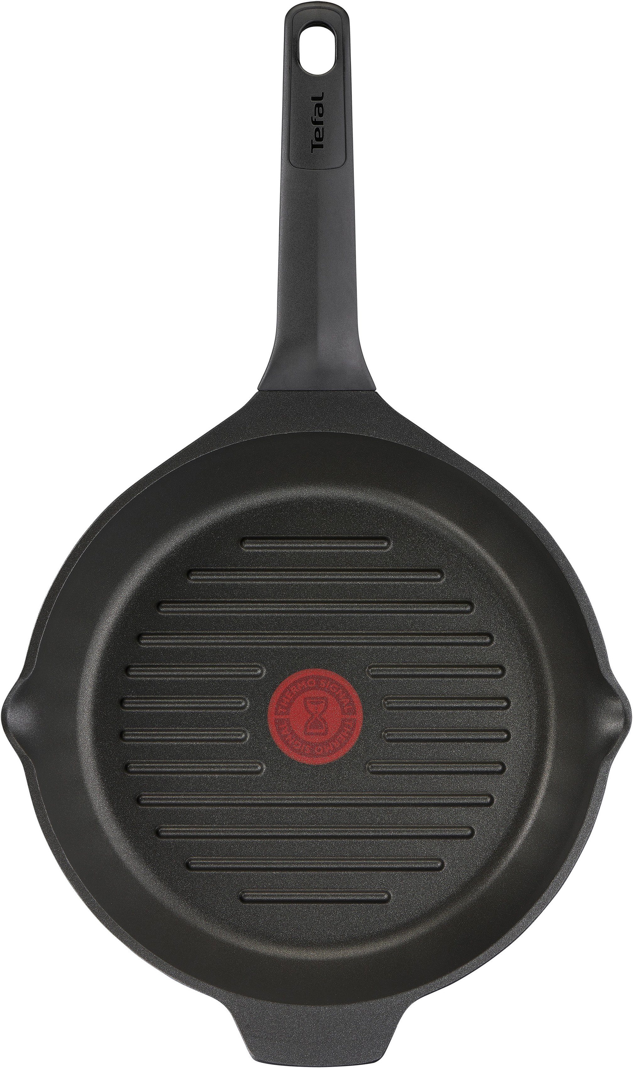 Tefal Grillpfanne Robusto Bratpfanne Induktion mit Antihaftversiegelung, Aluminium (1-tlg), Thermo-Signal bei idealer Brattemperatur, für alle Herdarten geeignet