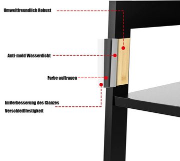 Rutaqian Standregal Standregal, Bücherregal mit 4 Ablagen, mit Rahmen aus Bambus, einfache Montage, für Wohnzimmer, Schlafzimmer, Küche