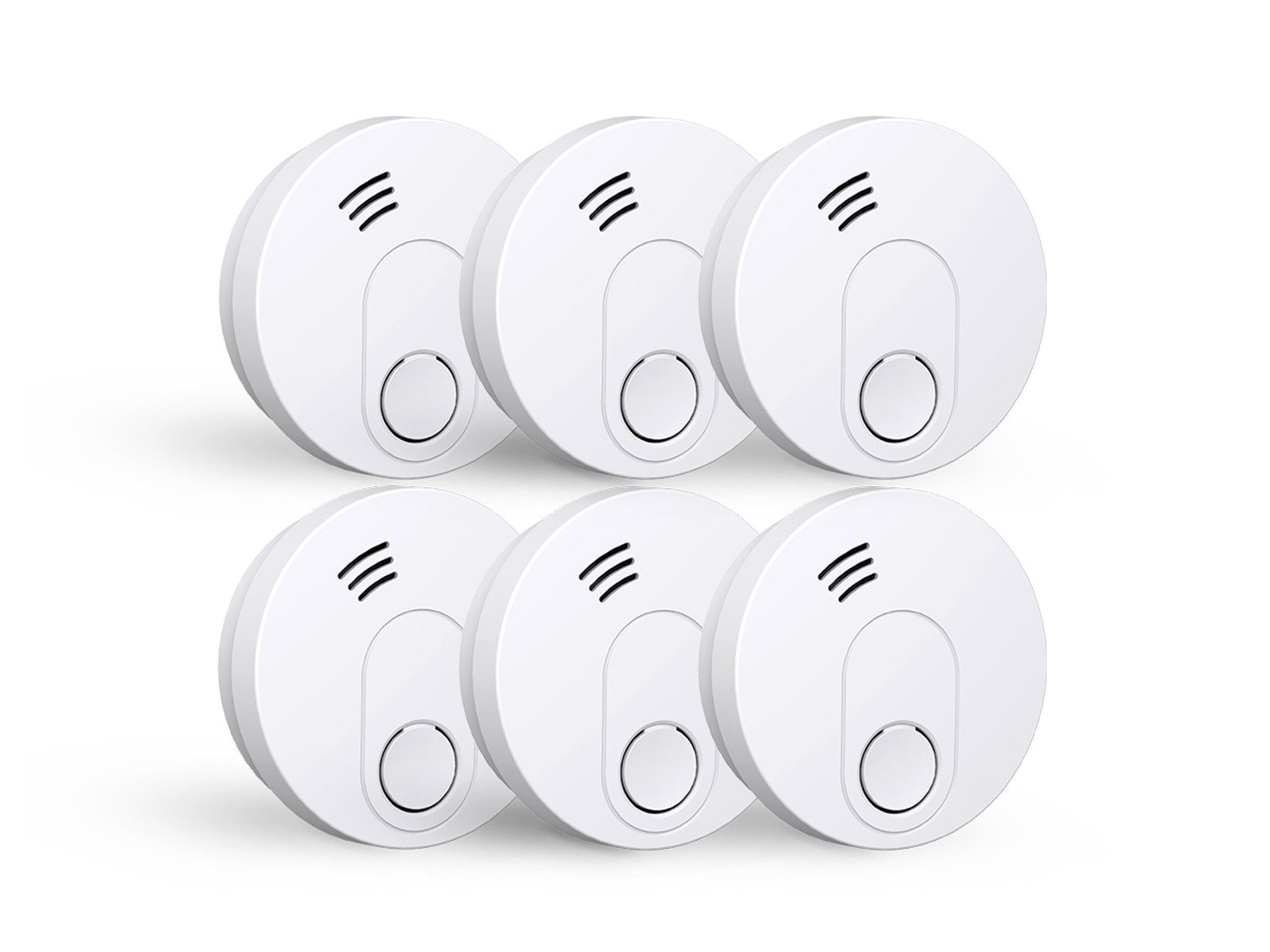 Elro Rauchmelder (6er Set Optischer Rauchwarnmelder mit 10 Jahres Batterie, Magnethalter)
