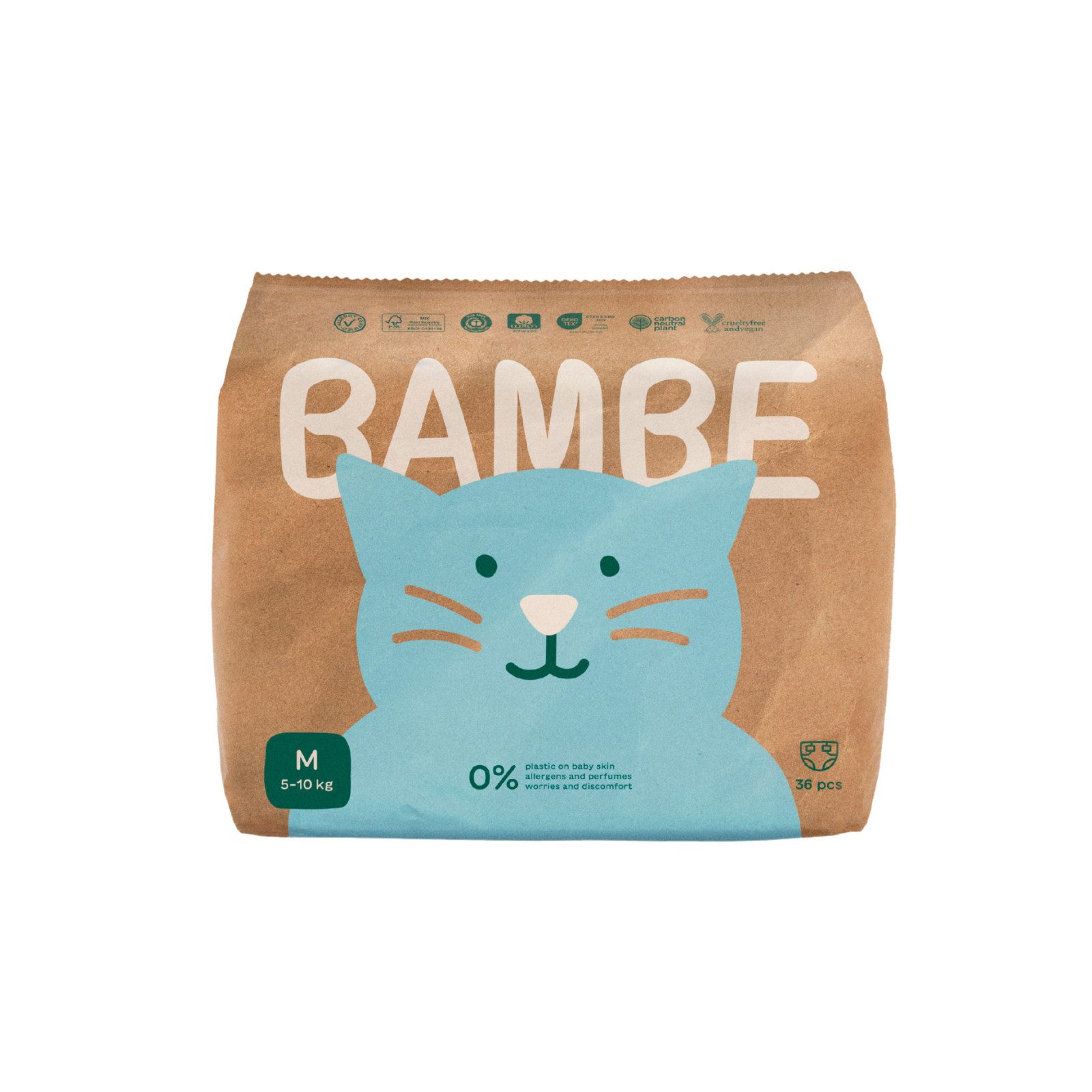 Bambe Stoffwindeln Bambe Öko-Windeln Размер M von 5 bis 10 kg 36 Stück (36-St), 100 % umweltfreundlich