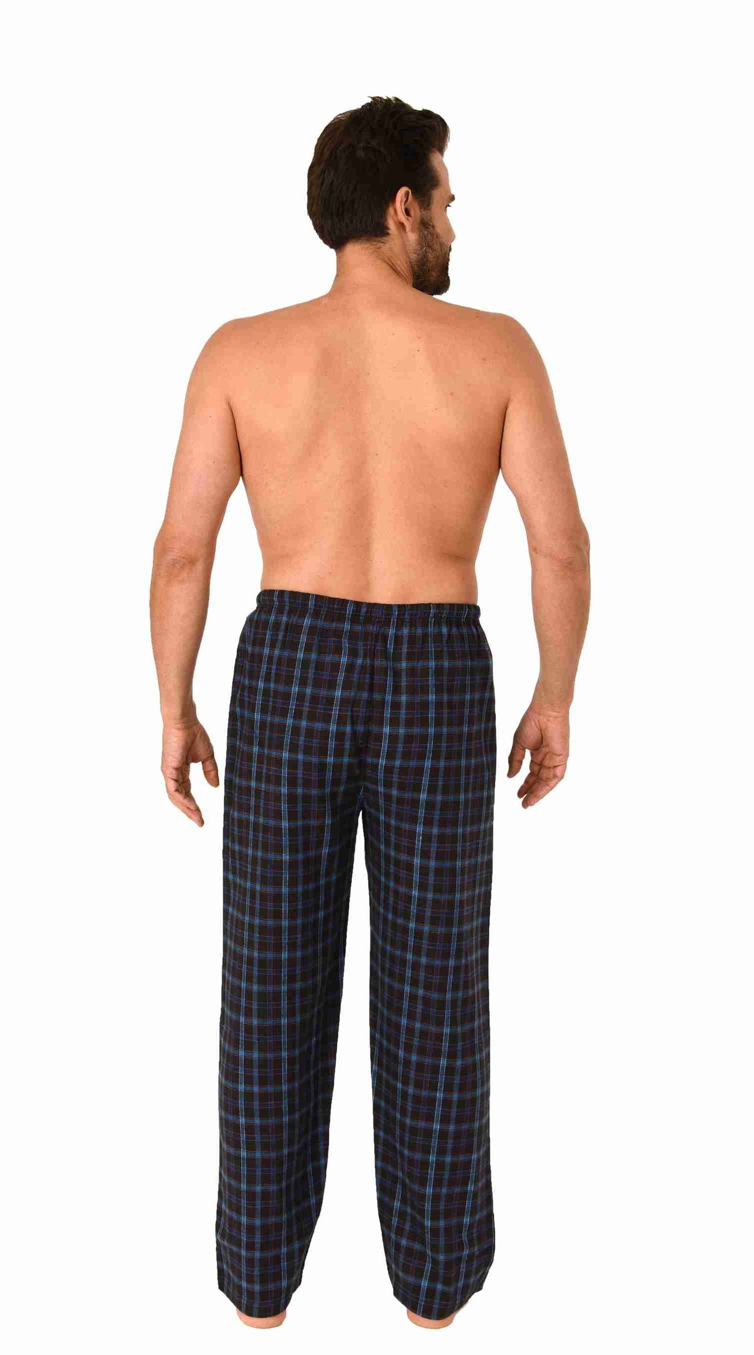 Herren Schlafanzug Pyjama lang mit Flanell Hose 281 101 90 646 