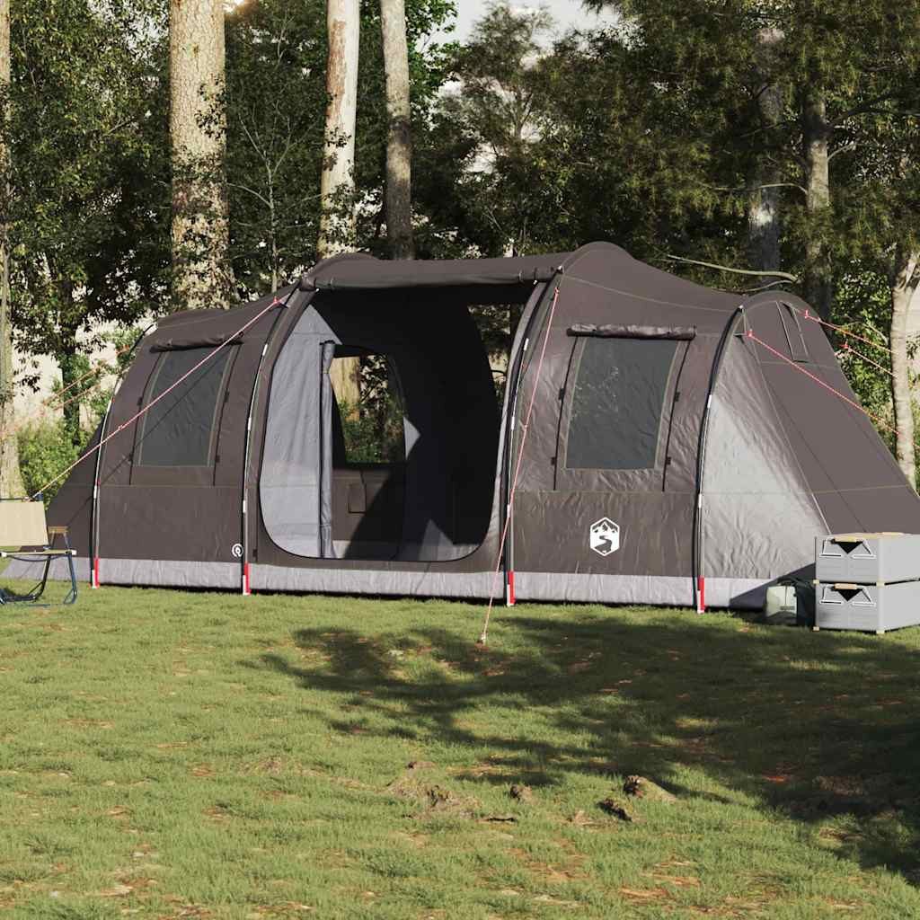 furnicato Faltzelt Camping Tunnelzelt 472x245x192 cm Braun, (1 tlg), Familienzelt mit E-Anschluss, 2 Schlafkabinen und versiegelten Nähten