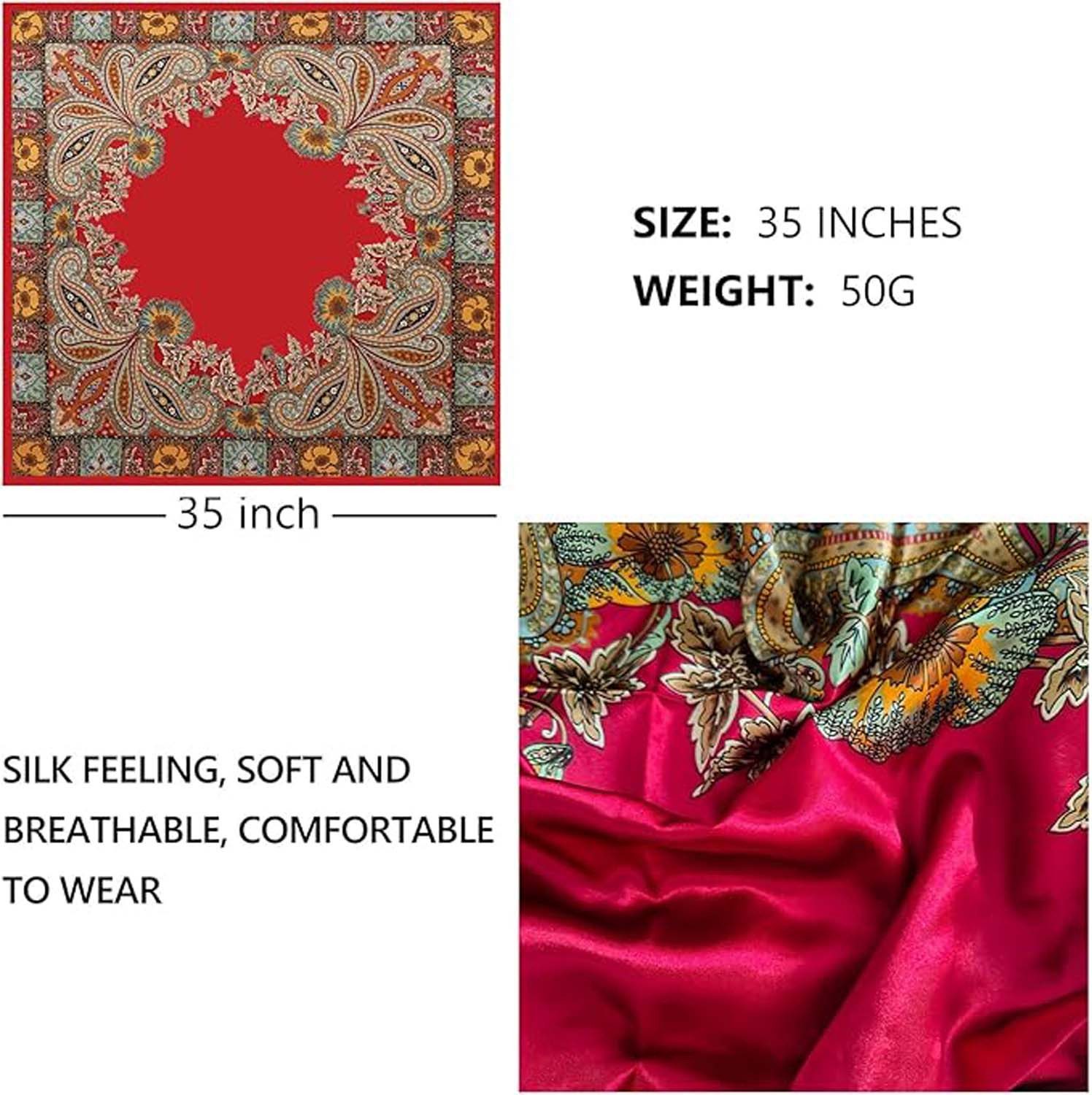 Coonoor Halstuch 90x90cm Seide Kopftuch Bandanas günstig online kaufen