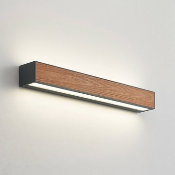 Arcchio LED Außen-Wandleuchte Lengo, LED-Leuchtmittel fest verbaut, Farbwechsel warmweiß / tageslicht, Modern, Aluminiumdruckguss, Glas, holz, 2 flammig, inkl. Leuchtmittel