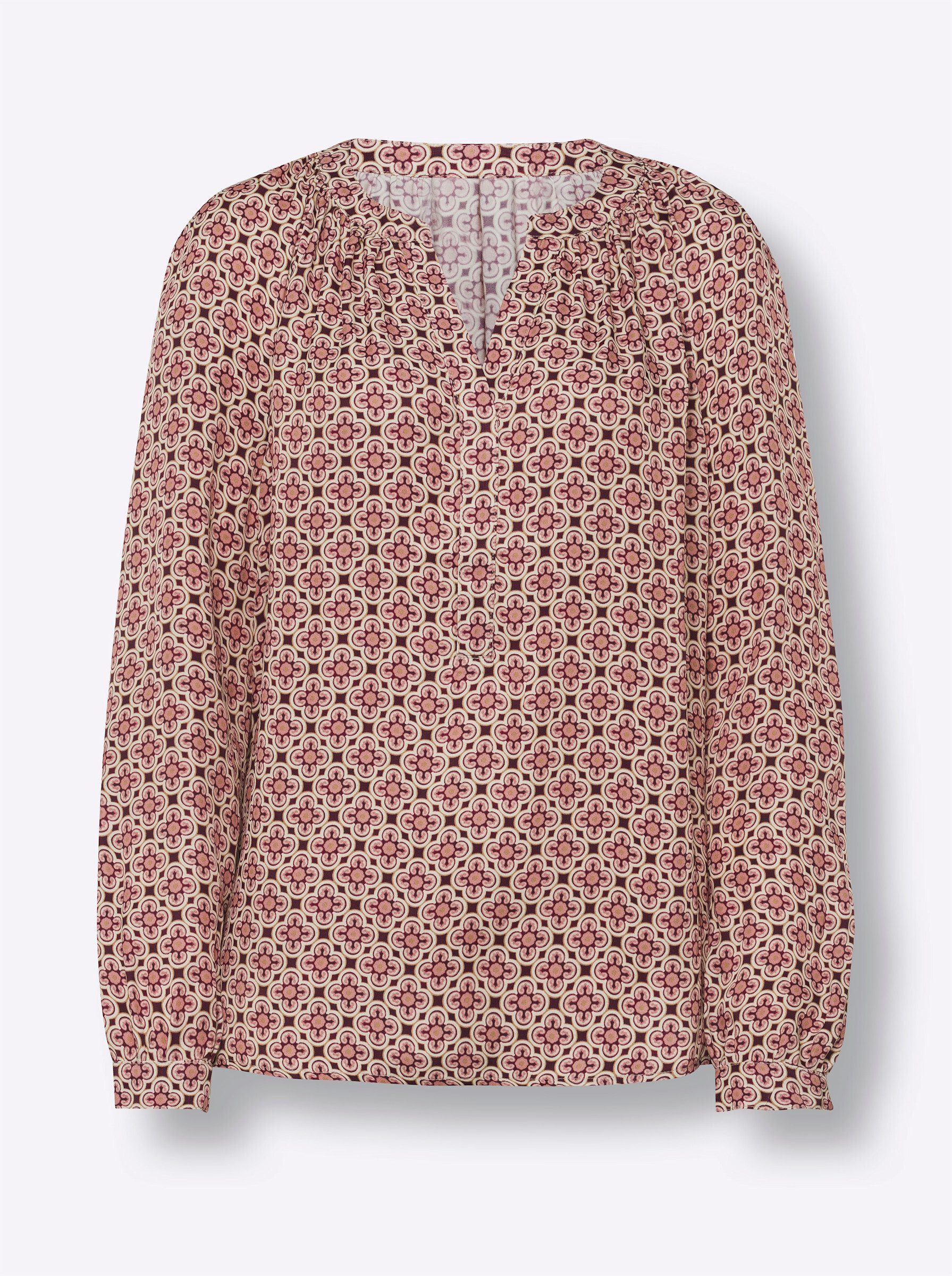 Klassische Bluse Druck-Bluse Langarm