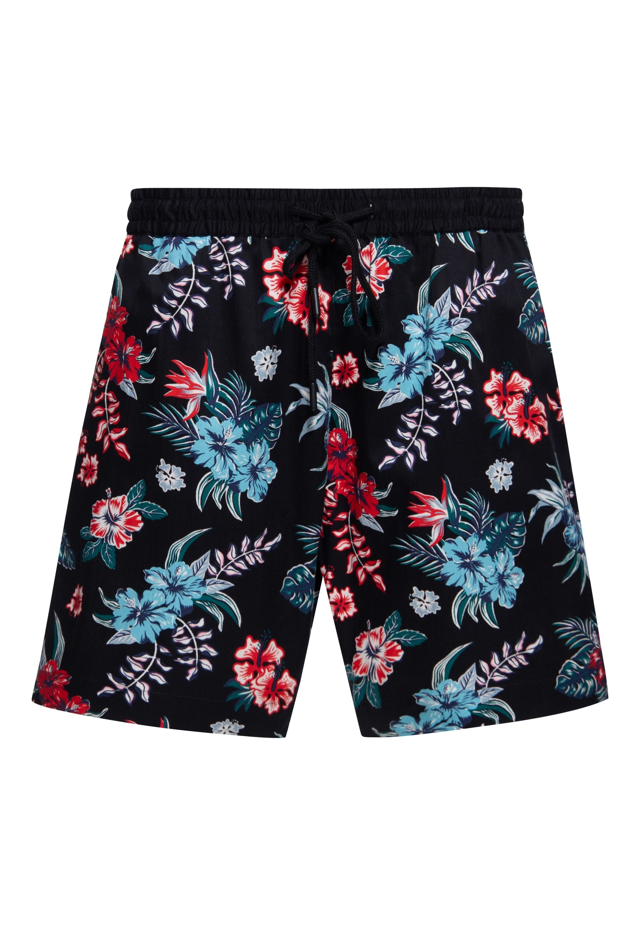 KingKerosin Sweatshorts Hibiscus mit tropischem Allover-Print