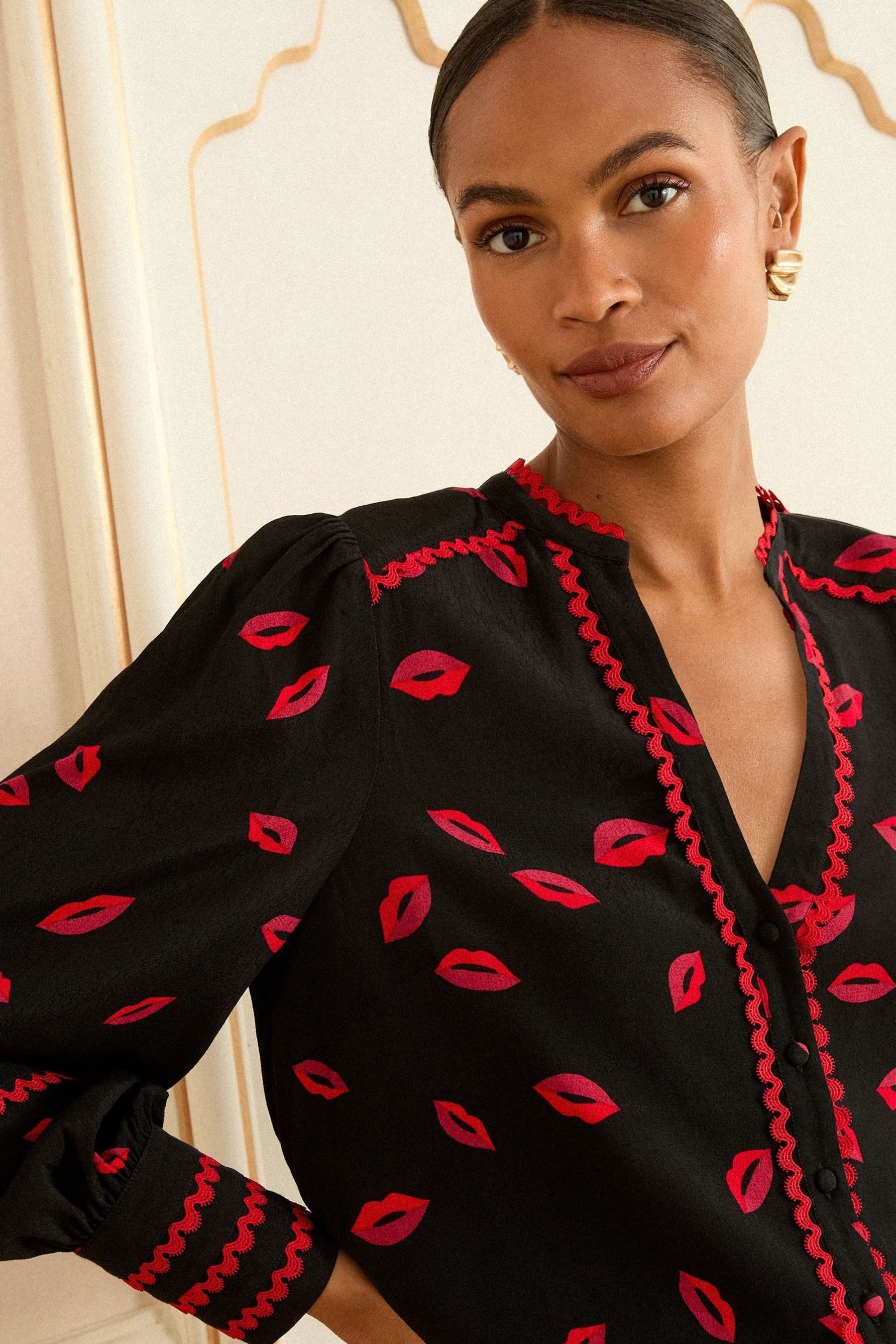 Love & Roses Langarmbluse Love & Roses Langärmlige Bluse, Petite (1-tlg)