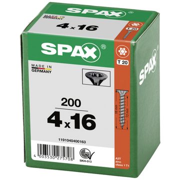 SPAX Schraube SPAX 1191040400163 Holzschraube 4 mm 16 mm T-STAR plus Stahl schwa