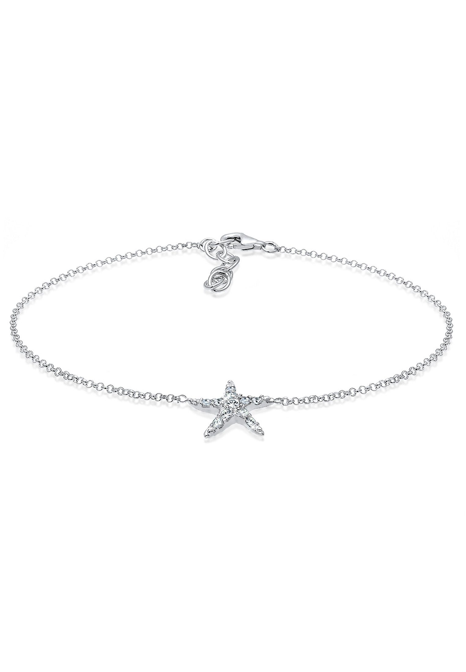Elli Fußkette Seestern Kristalle 925 Silber, günstig online kaufen