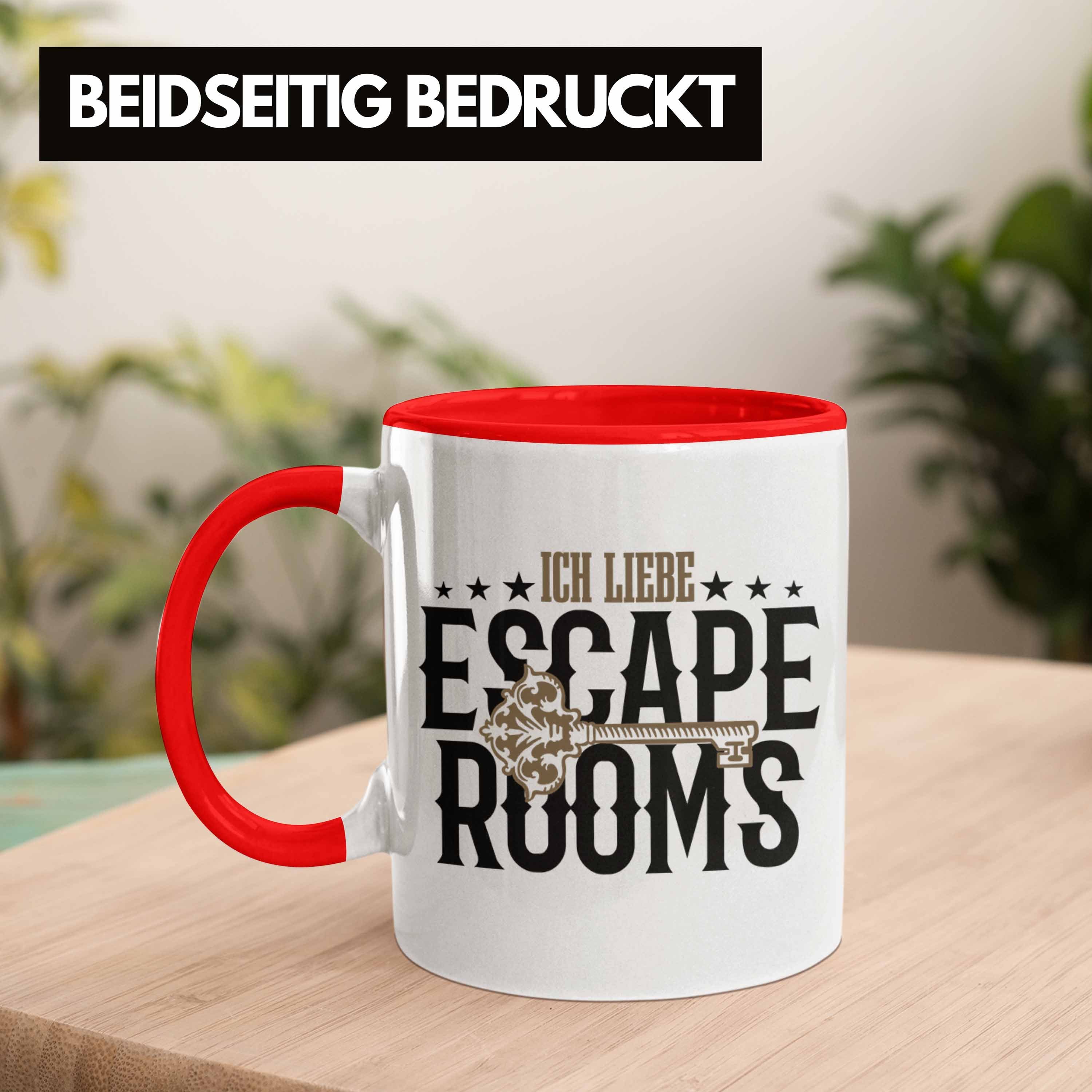 Trendation Tasse Escape Room Lustige Rot Escape Tasse Fans Room Geschenkidee
