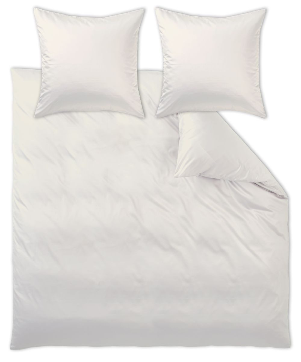 Curt Bauer Bettwäsche Uni-Mako-Satin Uni-Mako-Satin nebel 155 cm x 220 cm, Bettbezug Kopfkissenbezug Set kuschelig weich hochwertig