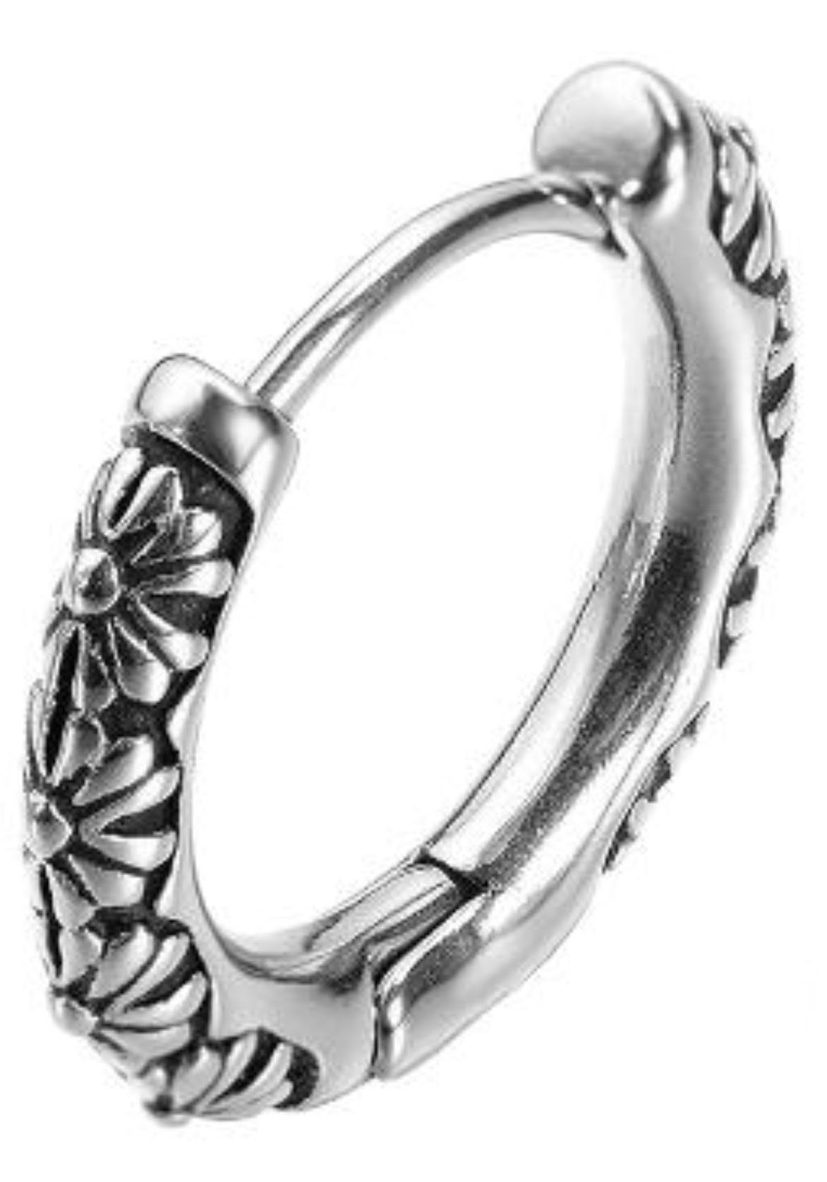 Firetti Single-Creole Schmuck Geschenk Ohrschmuck einzeln Flower Power
