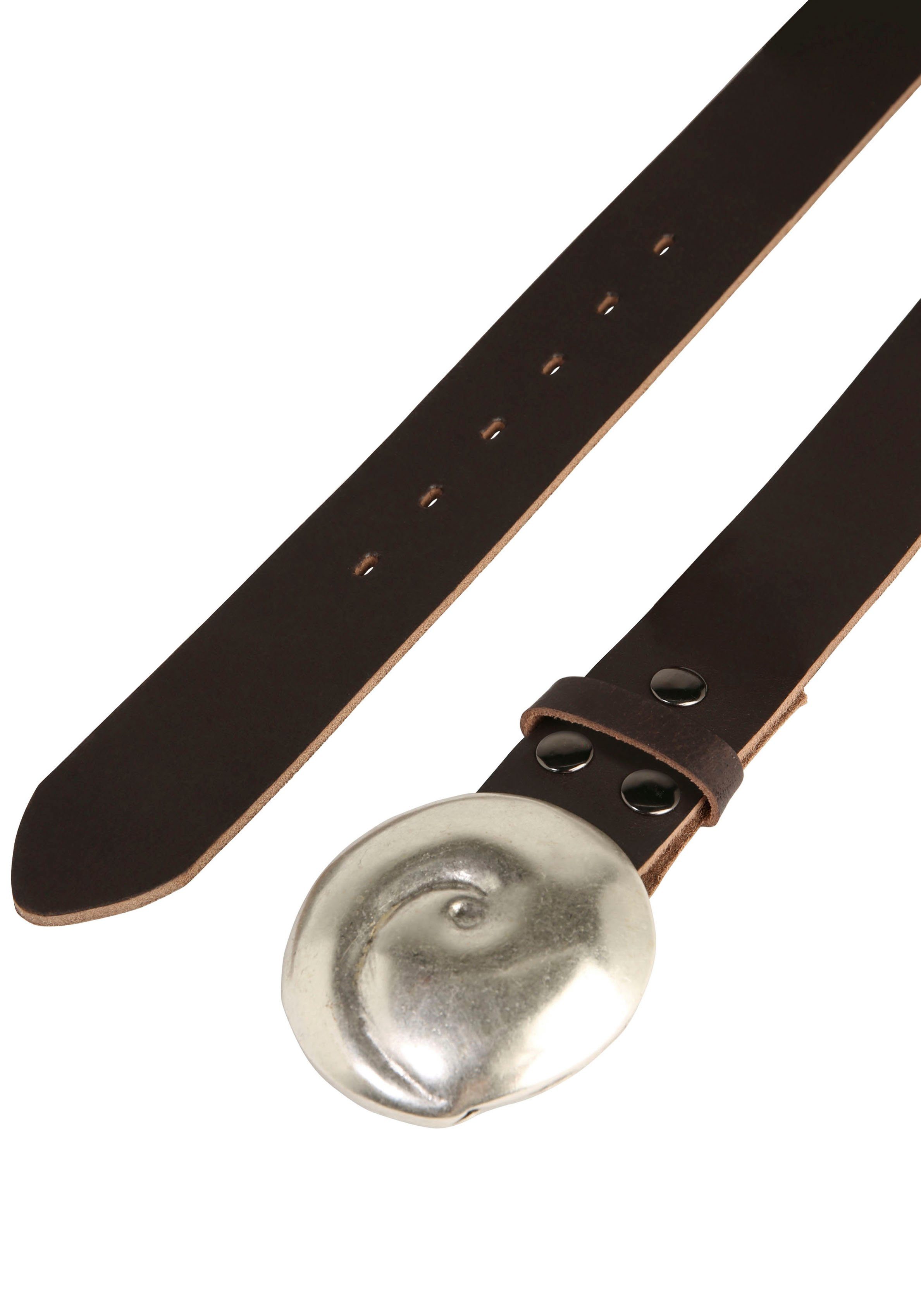 mit »Muschel austauschbarer Ledergürtel by Rund 019° RETTUNGSRING Schließe showroom Silber«