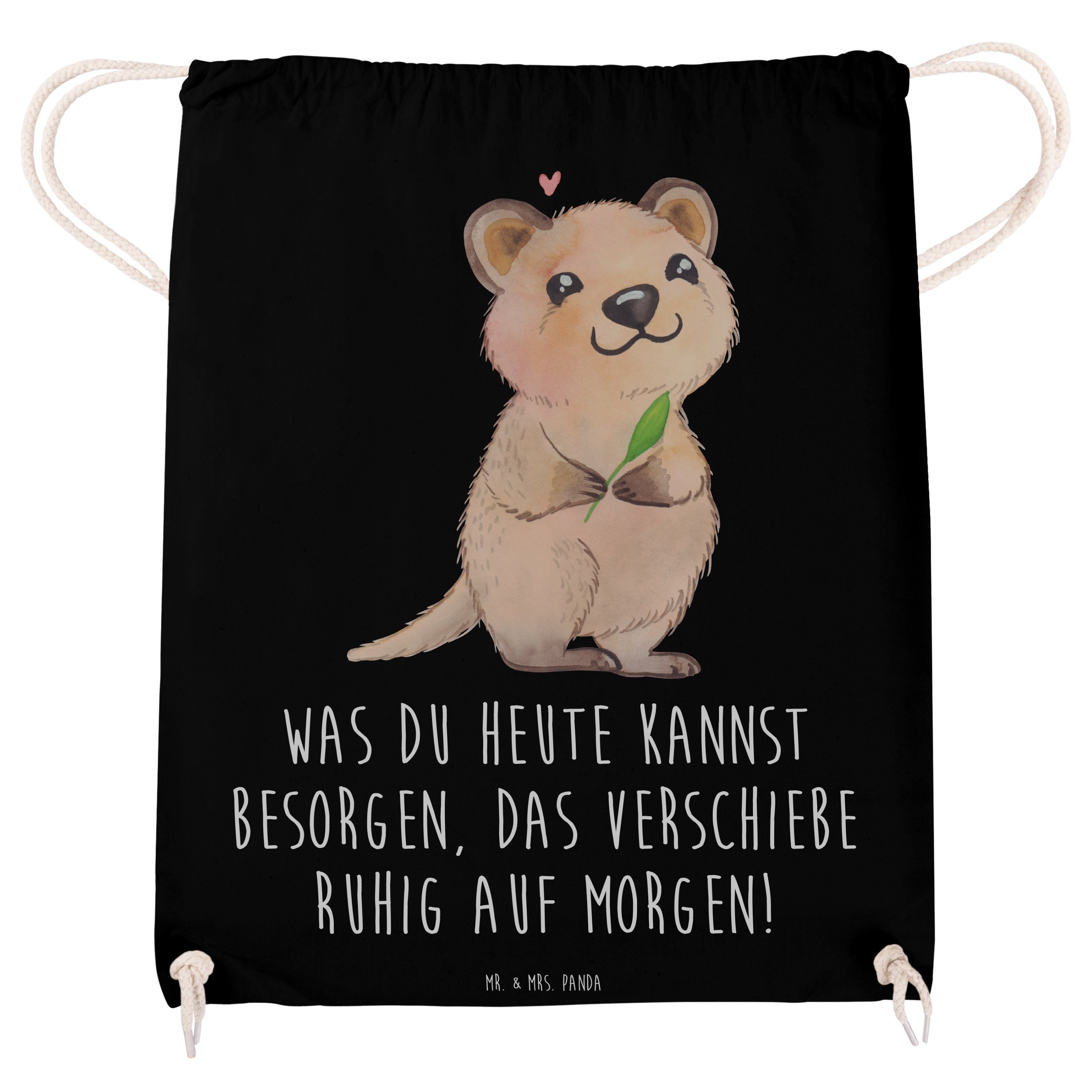 (1-tlg) Geschenk, & Mrs. Panda Happy Mr. Tasche, Schwarz Quokka - Tiermotive, Tiere, Sportbe - Sporttasche