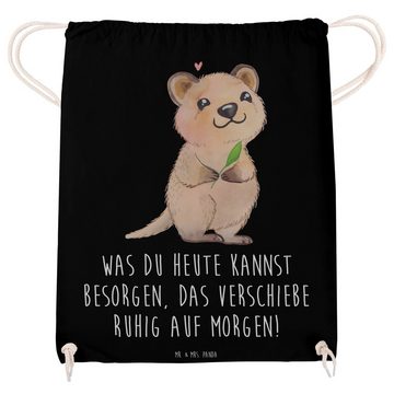 Mr. & Mrs. Panda Sporttasche Quokka Happy - Schwarz - Geschenk, Tiermotive, Tiere, Tasche, Sportbe (1-tlg), Umweltfreundlich