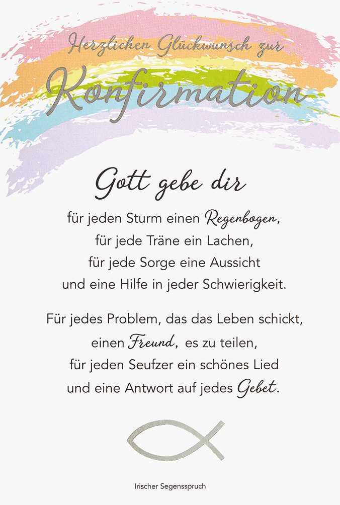 BSB Grußkarten Konfirmation - Glückwunschkarte im Format 11,5 x 17 cm mit