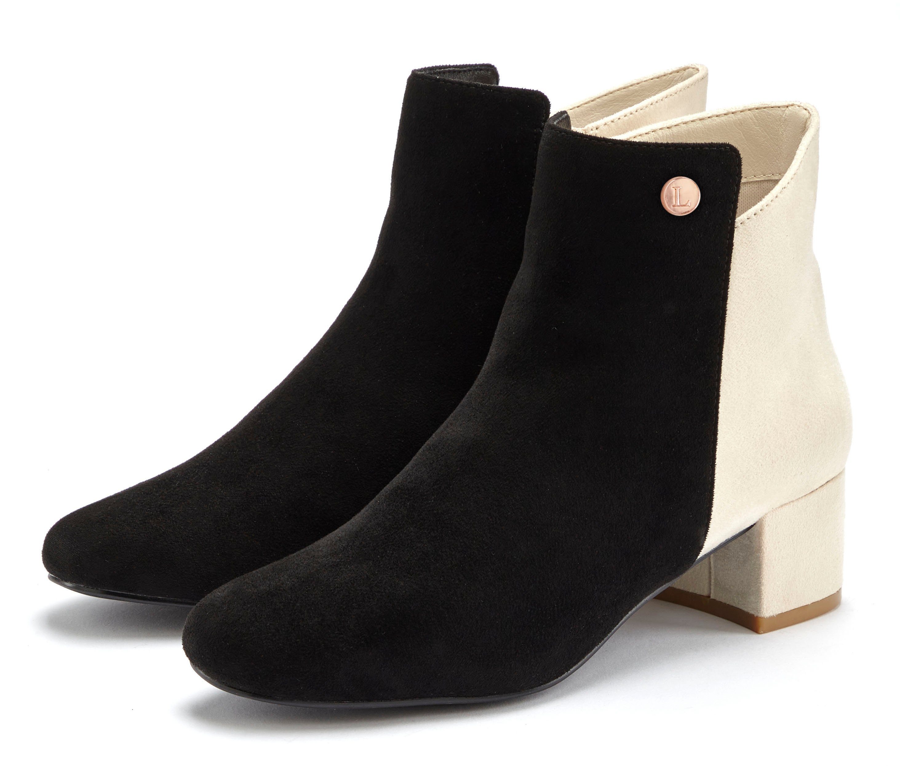 LASCANA Stiefelette mit raffiniertem Detail und Blockabsatz, kurzer Stiefel günstig online kaufen