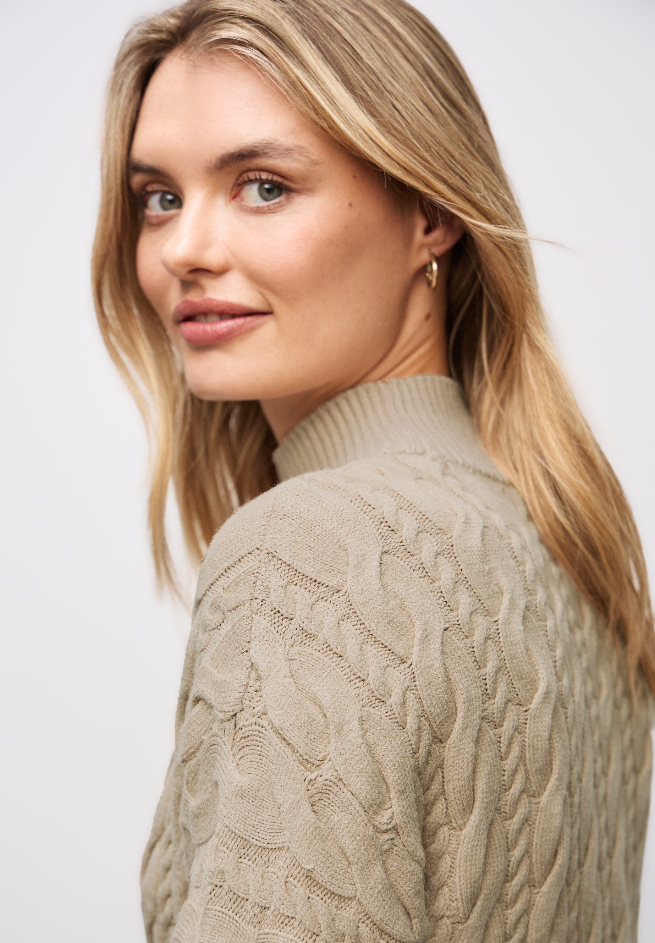 STREET ONE Rollkragenpullover mit Zopfmuster