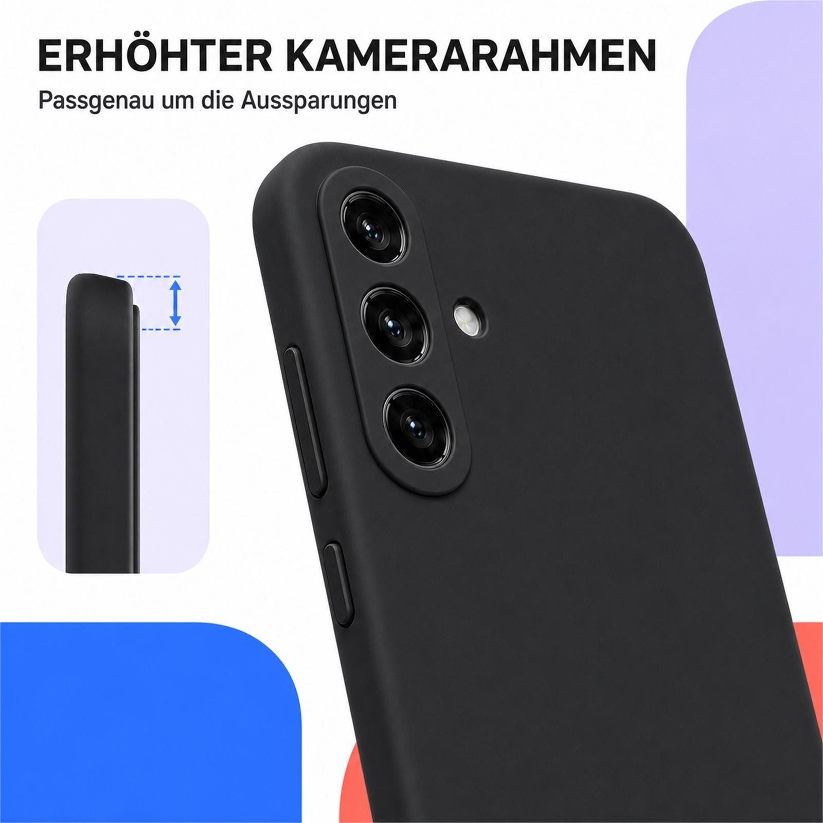 CoolGadget Handyhülle Silikon Pro Schutzhülle inkl. 2x Glas Display Schutzfolie, weiches Innenfutter Cover für Samsung Galaxy A37 5G Schutz Tasche – Bild 4 von 5