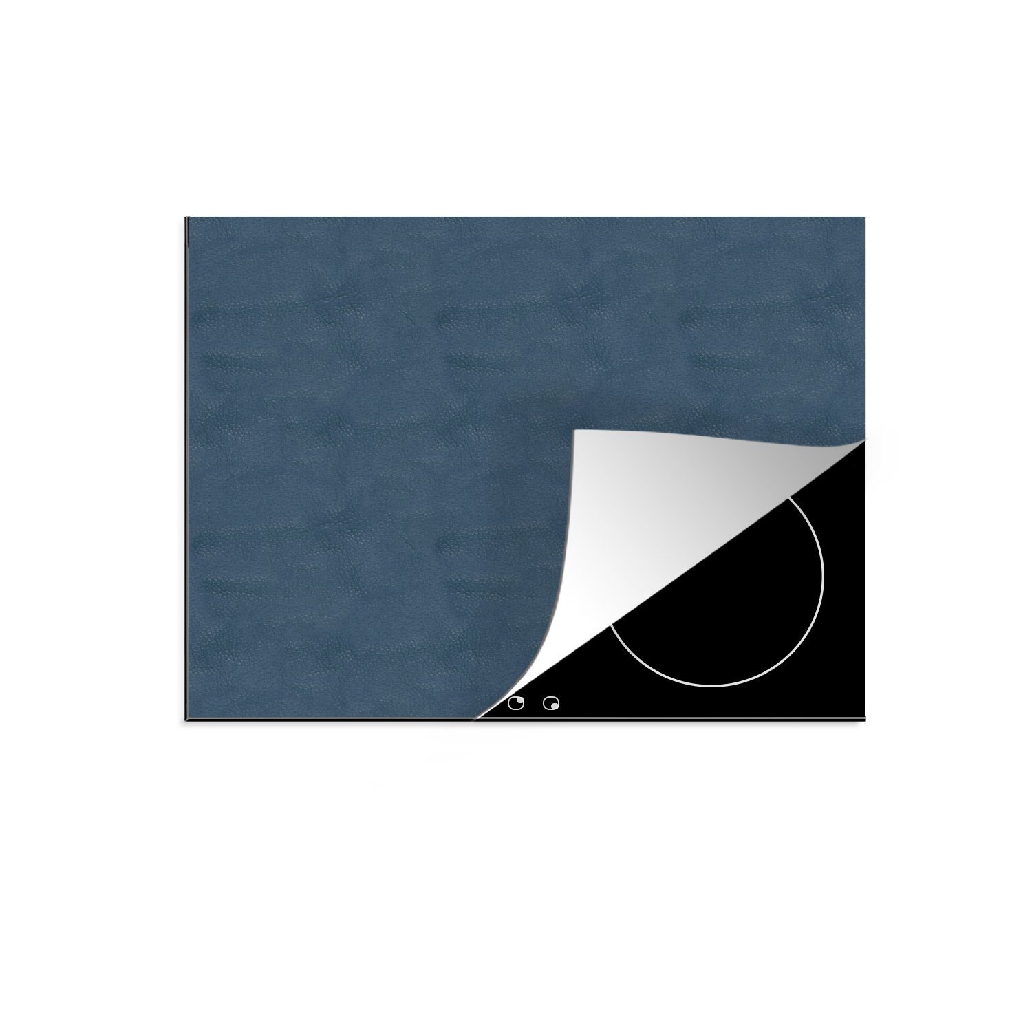 MuchoWow Herdblende-/Abdeckplatte Leder - Blau - Tiere, Vinyl, (1 tlg), 57x51 cm, Induktionsschutz, Induktionskochfeld, Ceranfeldabdeckung