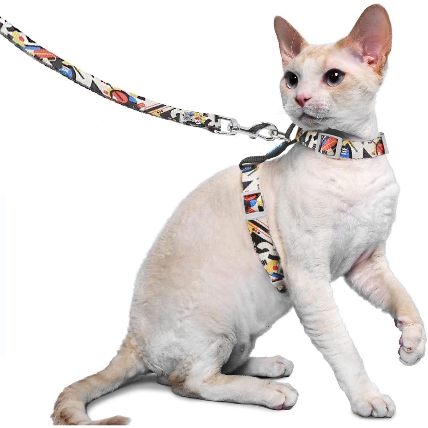 LuxusKollektion Katzen-Geschirr Katzengeschirr ausbruchsicher M (Brustumfang: 35.6-53.3 cm) Schwarz