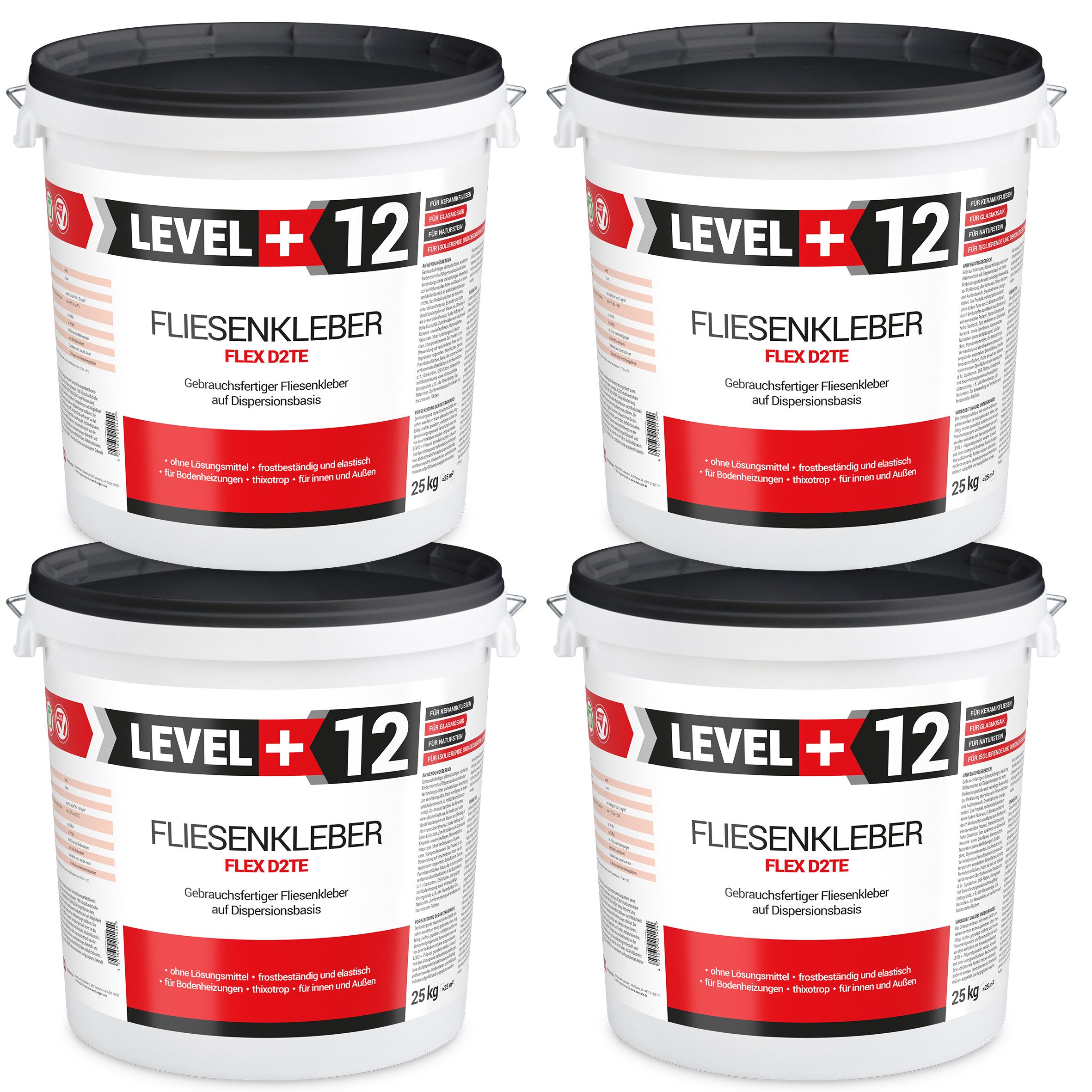 Level+ Dispersionskleber LEVEL+ Fliesenkleber Fertig Dispersionkleber Flexmörtel L+12 - 100KG