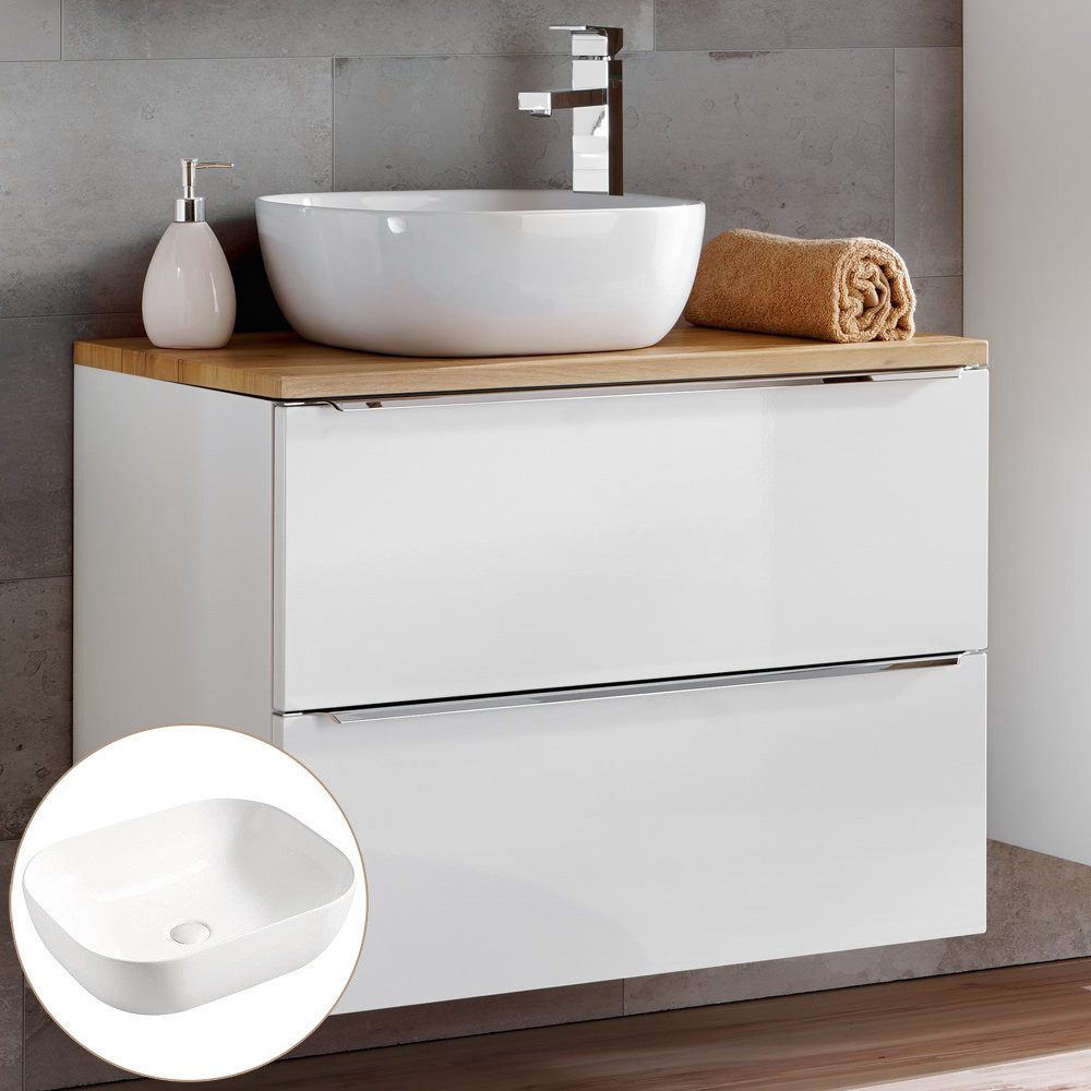 Lomadox Waschtisch TOSKANA-56, weiß 81/74,5/46 cm günstig online kaufen