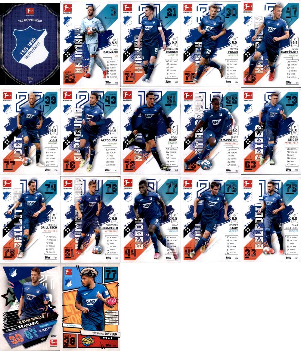 Topps Sammelkarte Topps Match Attax - 2021/22 - Mannschaftspaket - TSG HOFFENHEIM