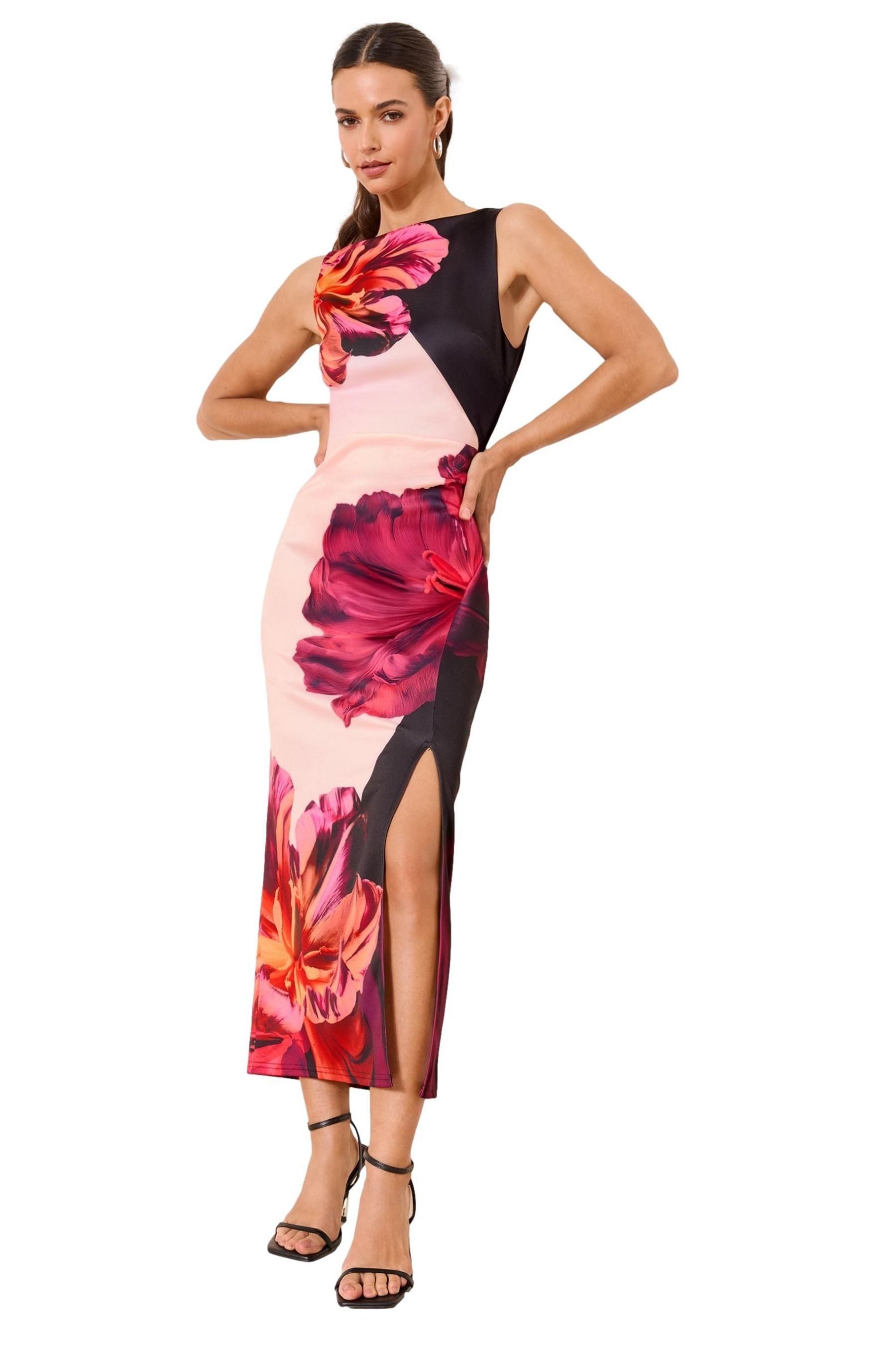 LIPSY Maxikleid Lipsy Geblümtes Bodycon-Midaxikleid, Kurzgröße (1-tlg)