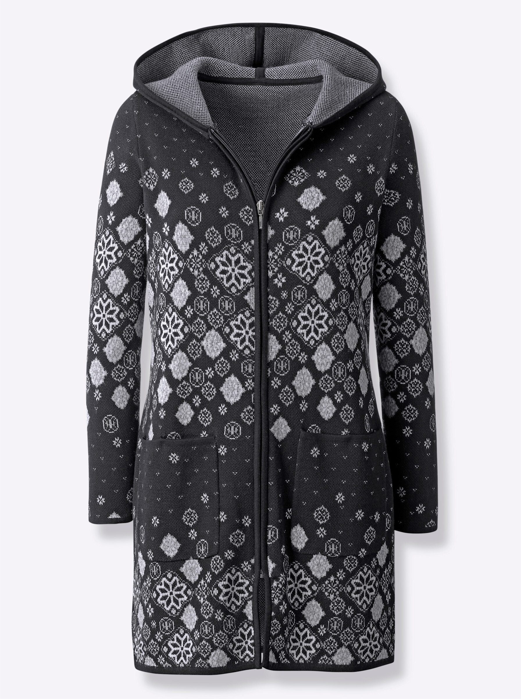 Witt Strickjacke Longstrickjacke, Mit Reißverschluss