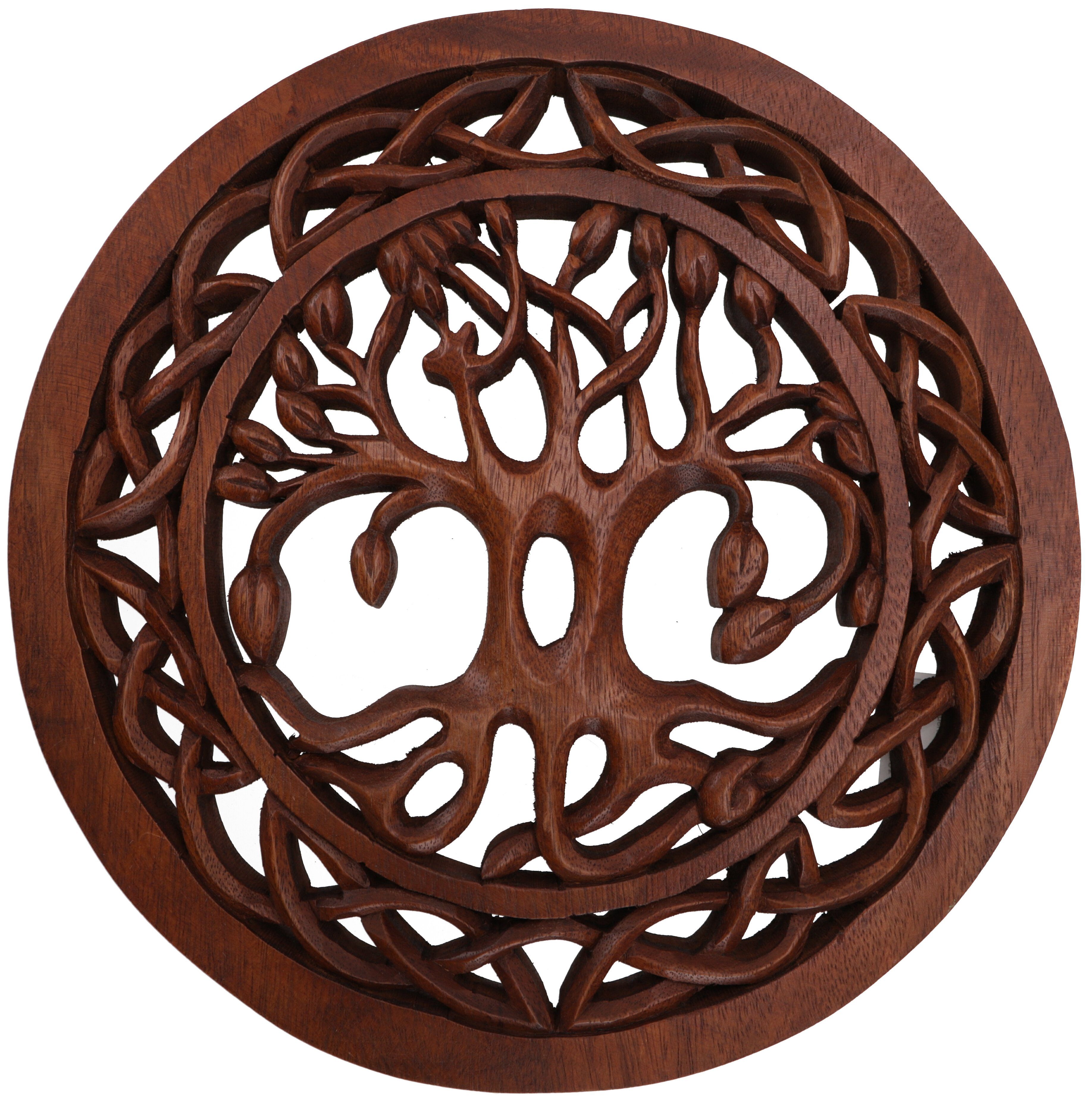 Guru-Shop Wandbild Geschnitztes Wandbild Deko Wandrelief Tree of..