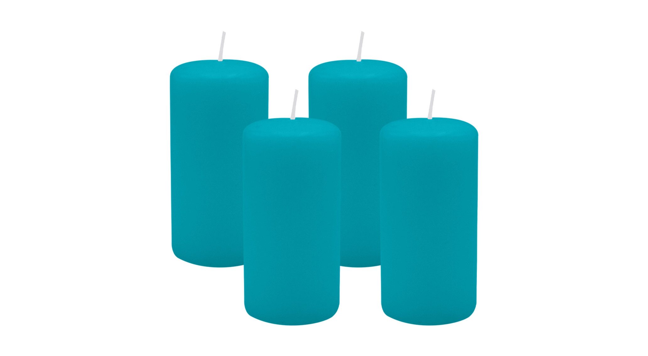 Kopschitz Kerzen Stumpenkerze 4er Set Stumpenkerzen/Adventskranzkerzen Ocean Blau Ø 50 x 100 mm