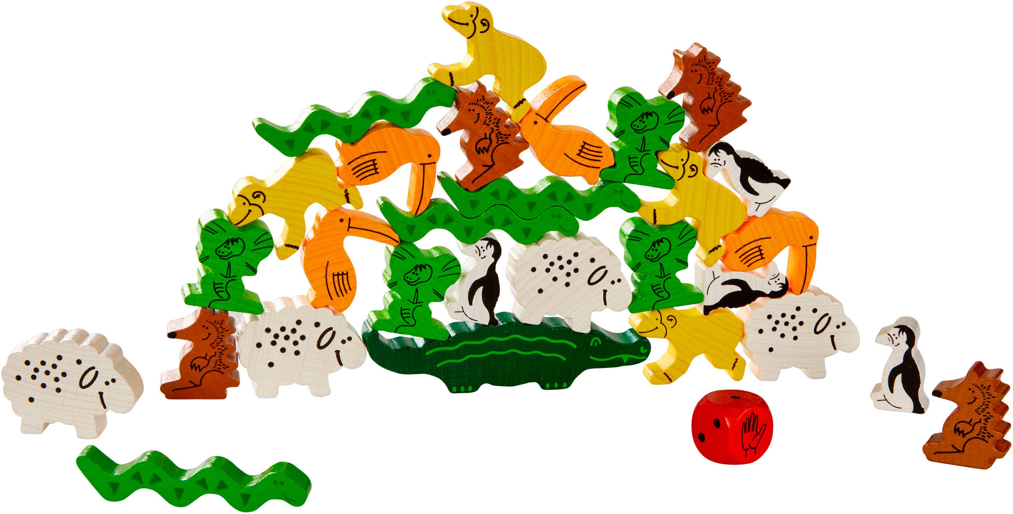 Haba Spiel Tier auf Tier - Der Klassiker unter den Stapelspielen, Stapelspiel