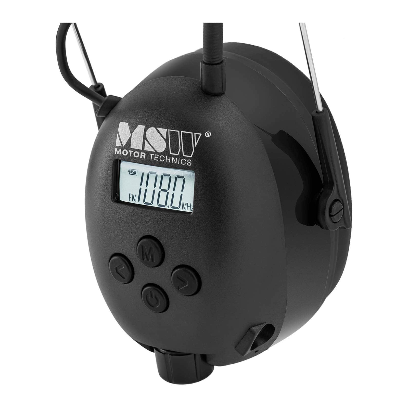 MSW Kapselgehörschutz Lärmschutzkopfhörer Bluetooth Mikrofon LCD-Display,  langlebig –effizienter Schutz der Technik vor Feuchtigkeit und Staub