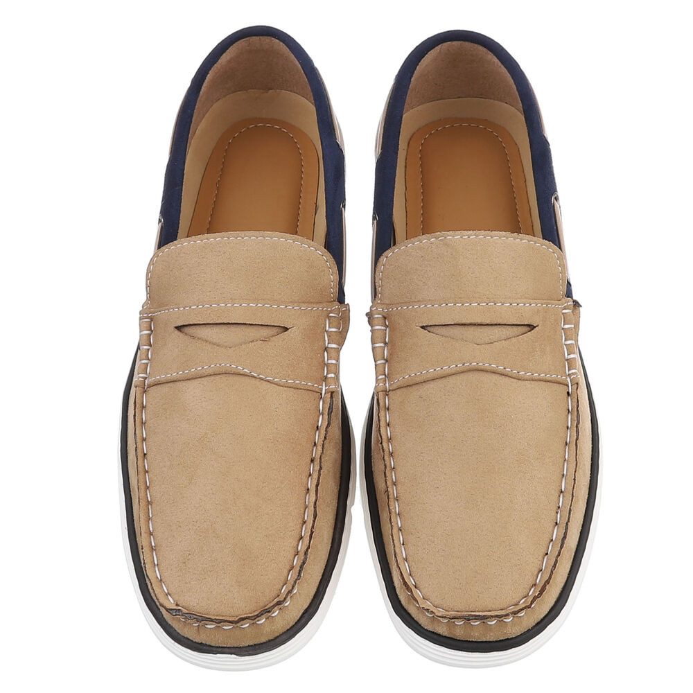 Coolwalk Herren Mokassin Slip-on Freizeitschuh in Velours-Optik Slipper (91977397) Flach Slipper in Beige – Bild 4 von 5