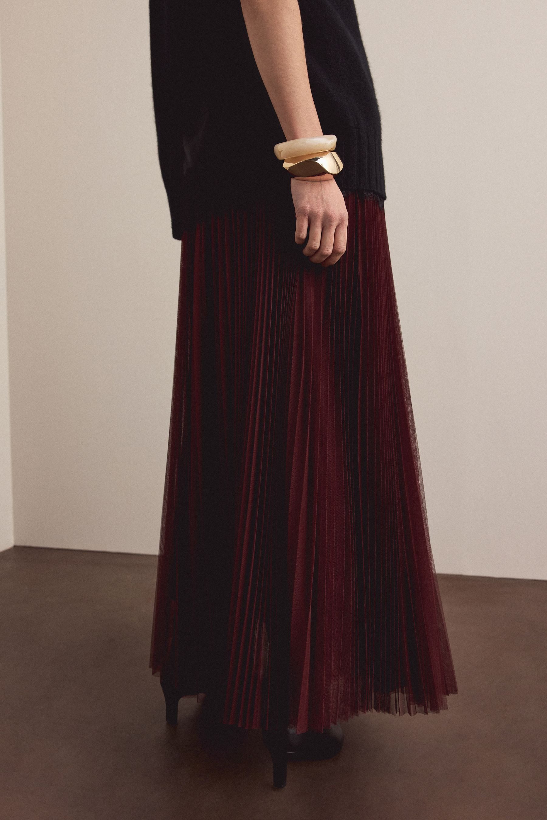 Next Maxirock Plissierter Mesh-Maxirock (1-tlg) günstig online kaufen