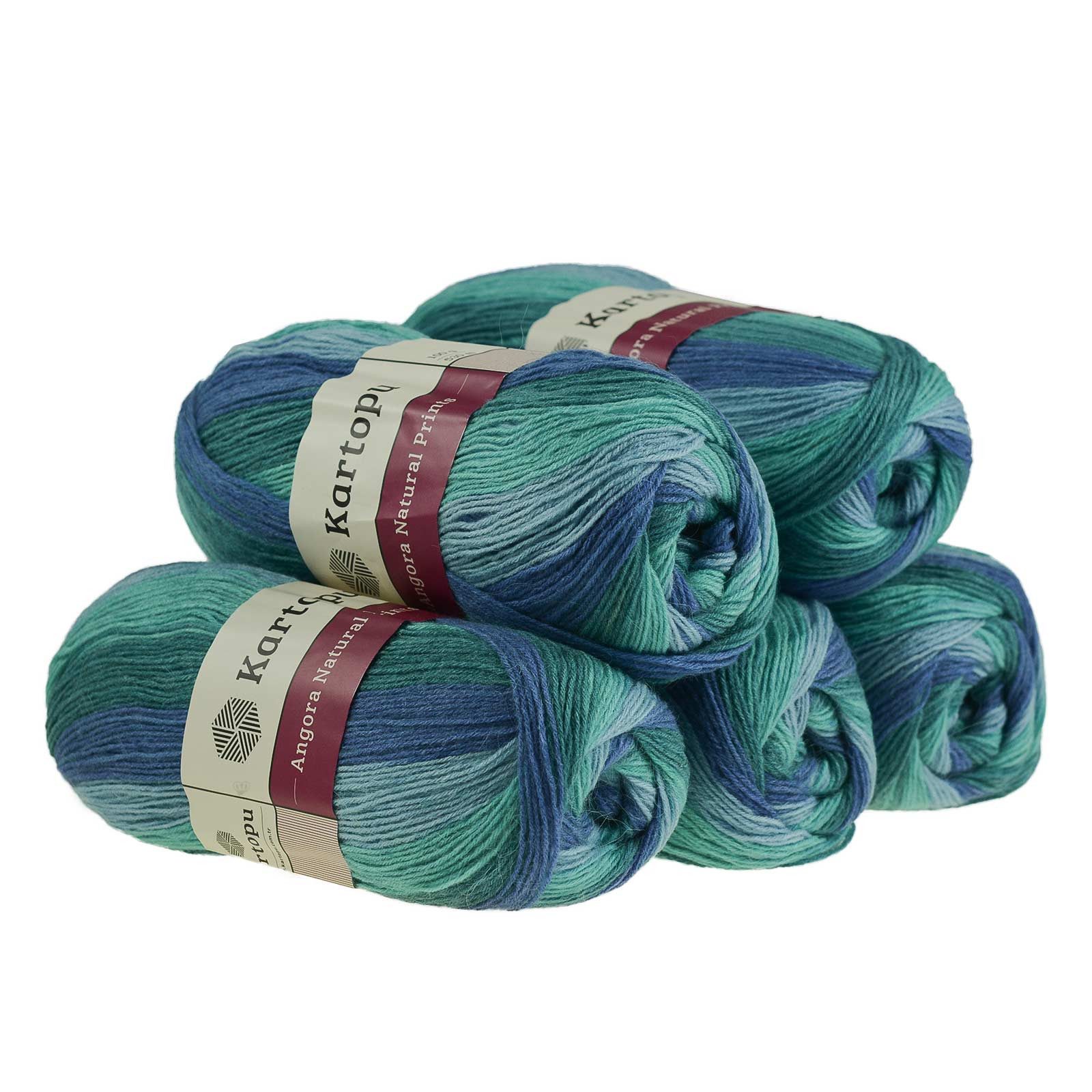 Kartopu 5 x 100g Strick-Häkel-Garn KARTOPU NATURAL PRINTS, Mischgarn Häkelwolle, 530 m (Sparpaket), H1835